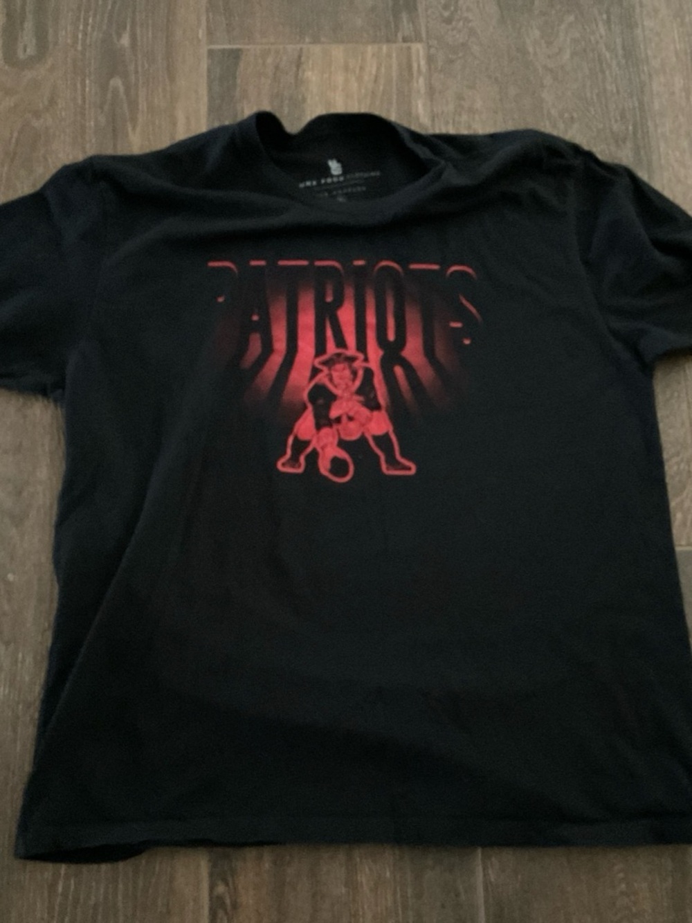 Junk Food Clothing Black Short-Sleeve Tee with Red Patriots Graphic